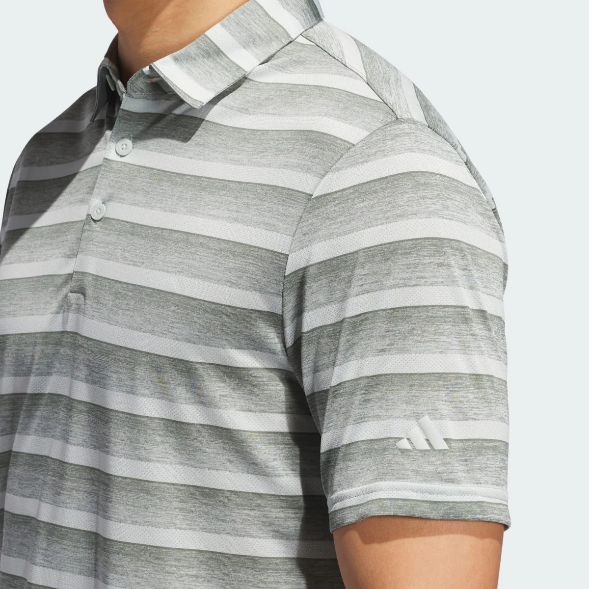 Adidas 2 Colour Stripe Polo Shirt Men's (Green White JJ1709) - Image 3