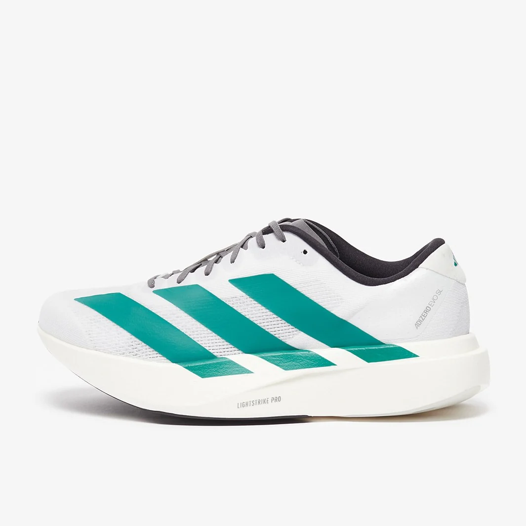 Adidas Adizero Evo SL Running Shoes (Cloud White/Pure Teal/Grey Four) - Image 2