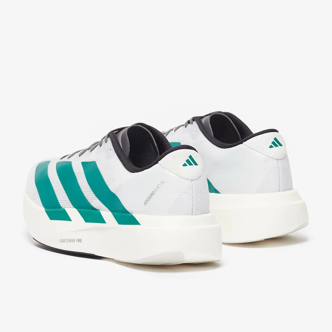 Adidas Adizero Evo SL Running Shoes (Cloud White/Pure Teal/Grey Four) - Image 3