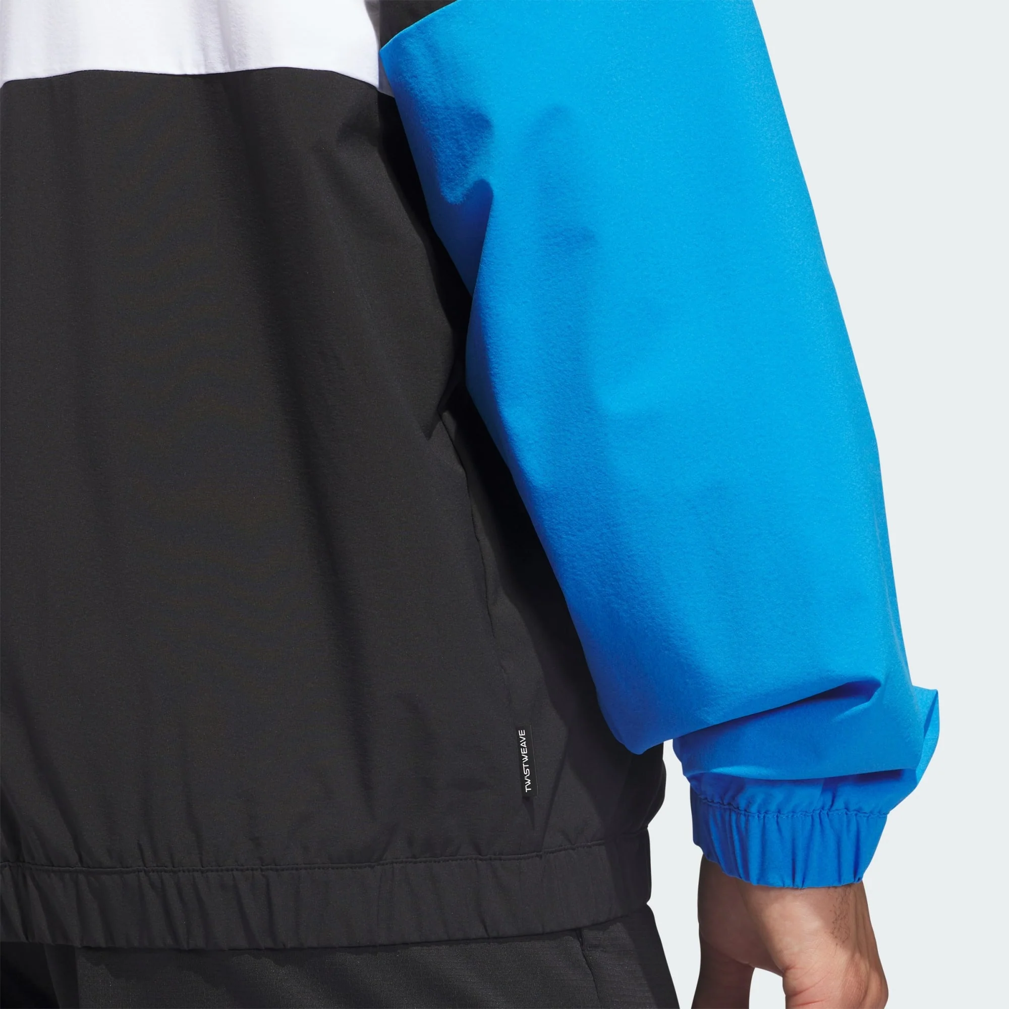 Adidas Beyond Twistweave Full Zip Jacket Men's (Black White Blue JZ7004) - Image 4