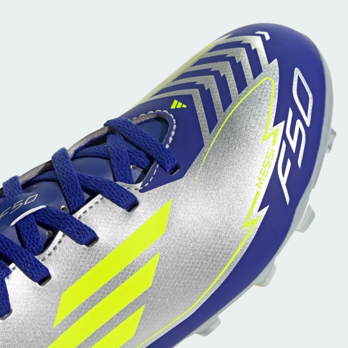 Adidas F50 Club FG Messi Football Boots Kid's (Silver Blue IH0926) - Image 2