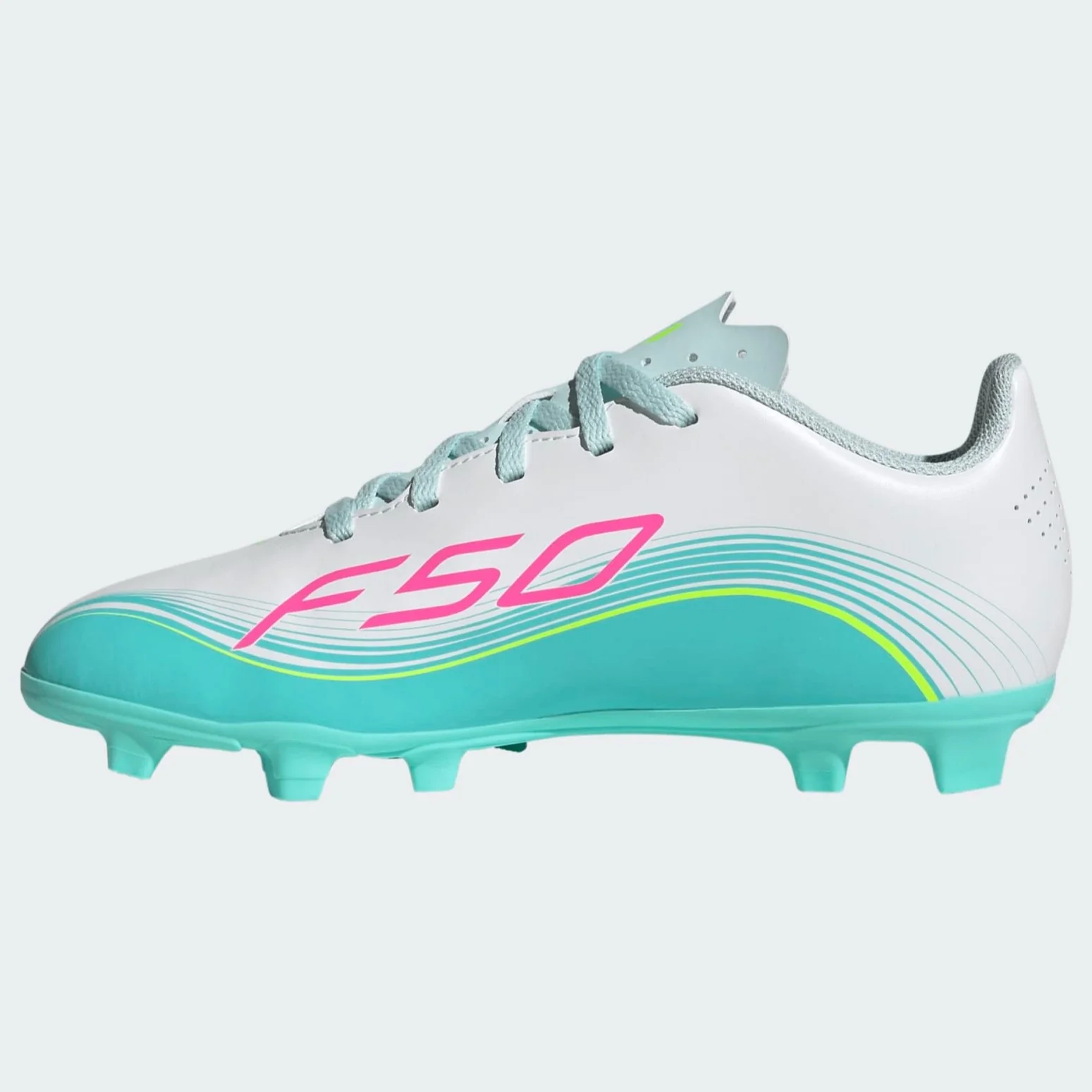 Adidas F50 Club Messi FG/MG Football Boots Kid's (White Pink JQ0950) - Image 2