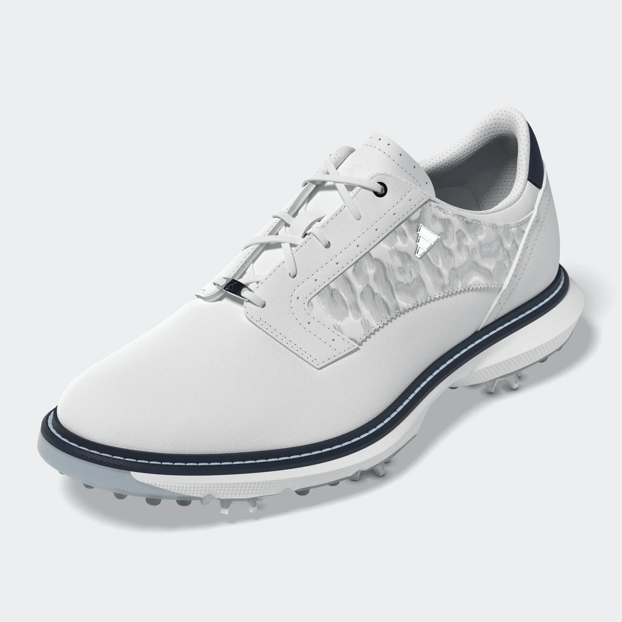 Adidas MC70 Spike Golf Shoes Men's (White Silver Navy HQ5053) - Image 2