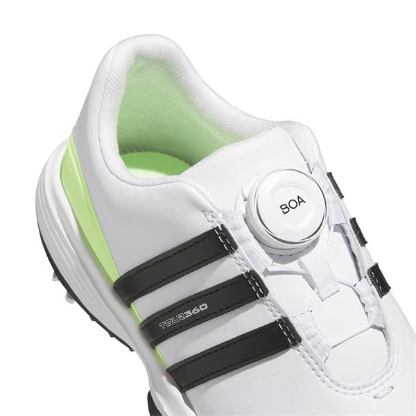 Adidas Tour 360 24 BOA Golf Shoe Kid's (White Green IF0269) - Image 2
