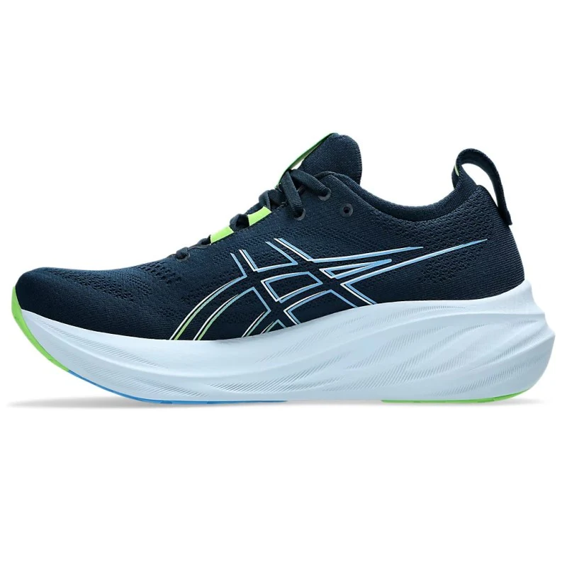 Asics Gel Nimbus 26 Running Shoes Men's (French Blue Lime 400) - Image 3