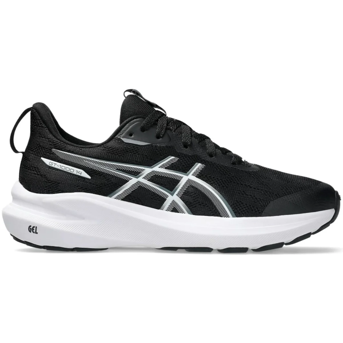 Asics GT 1000 14 GS Kid's Running Shoes UK6 (Black White 002)