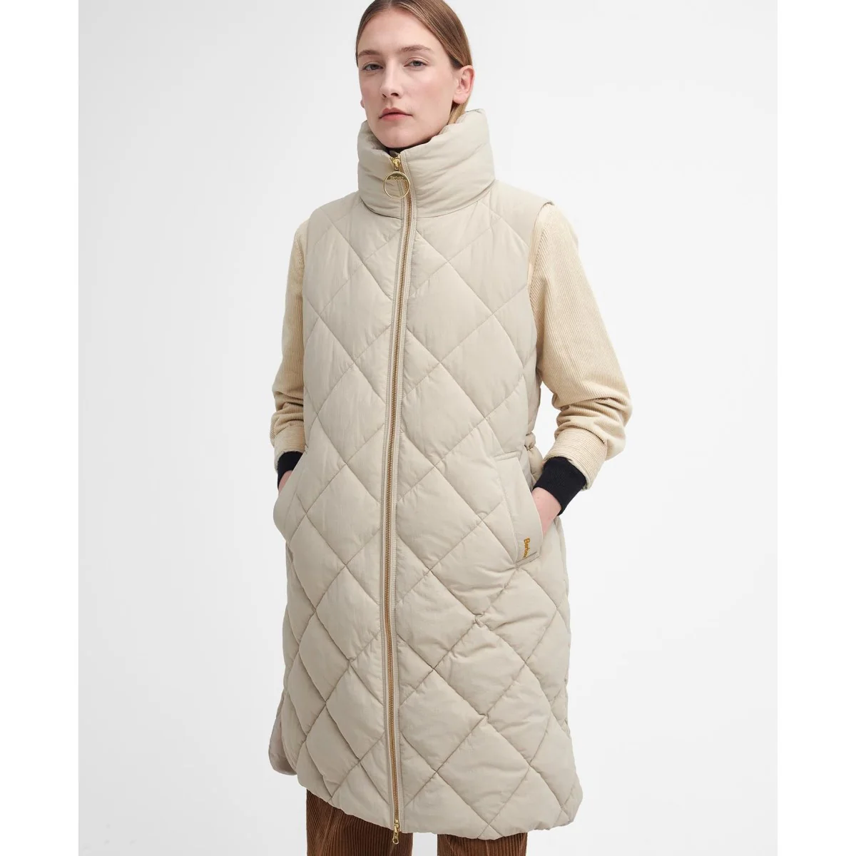 Barbour Leverton Gilet Women's (Oatmeal Beige) - Image 4