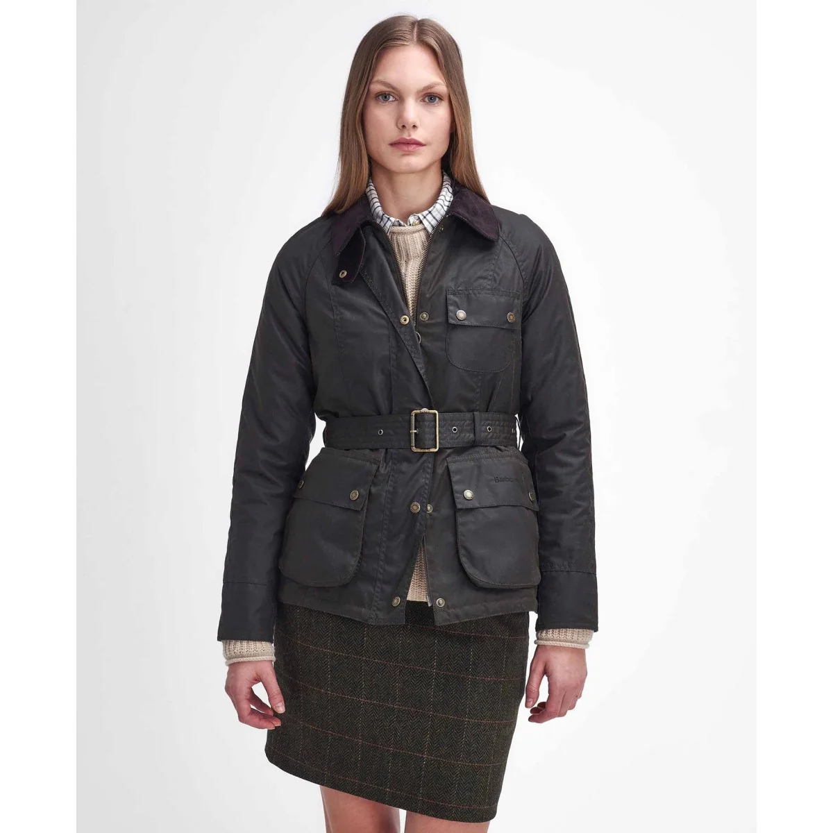 Barbour Solway Waxed Jacket Women's (Olive) - Image 4