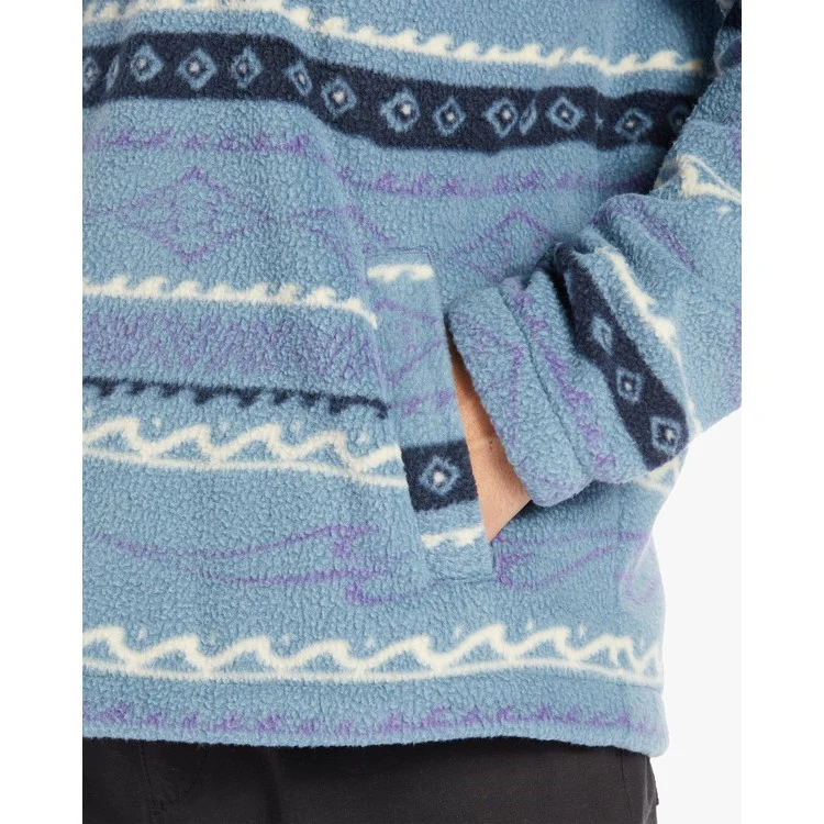 Billabong Boundary Half Zip Mock Neck Fleece Men's (Washed Blue) - Image 5