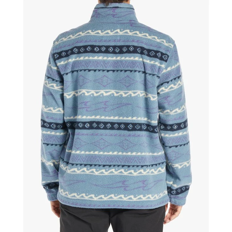 Billabong Boundary Half Zip Mock Neck Fleece Men's (Washed Blue) - Image 7