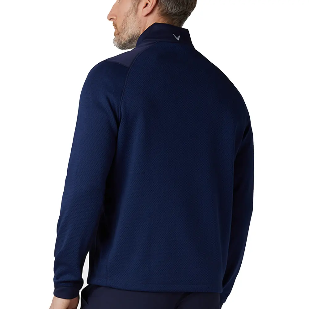 Callaway 1/4 Zip Hex Texture Fleece Men's (Peacoat Navy 410) - Image 4