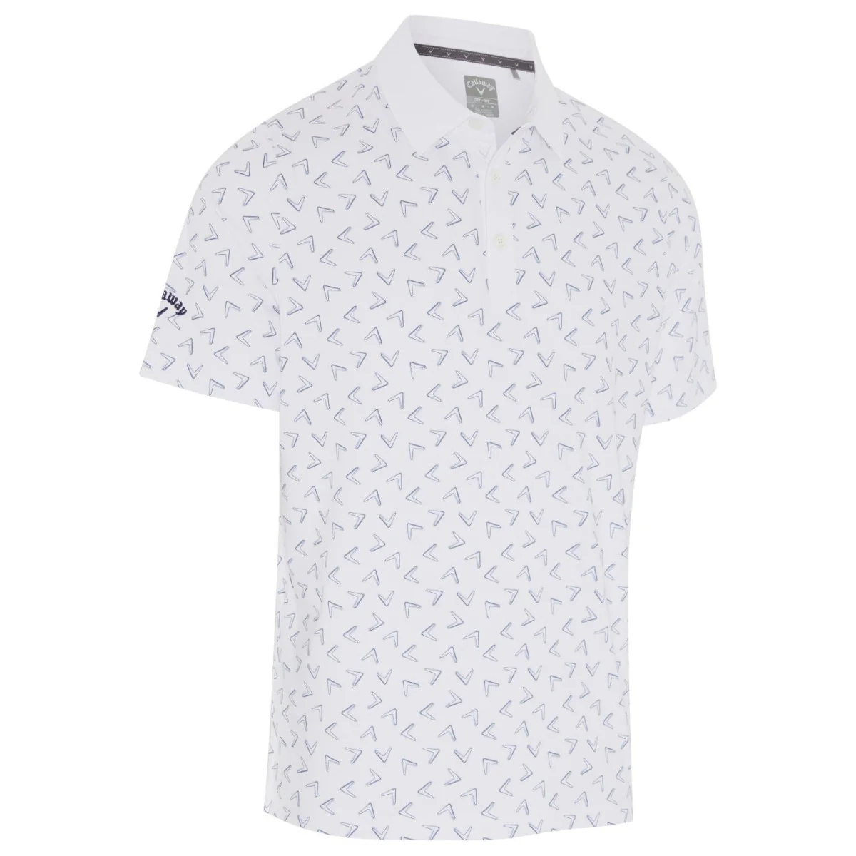 Callaway Chev Trademark Print Polo Shirt Men's (Bright White 100) - Image 3