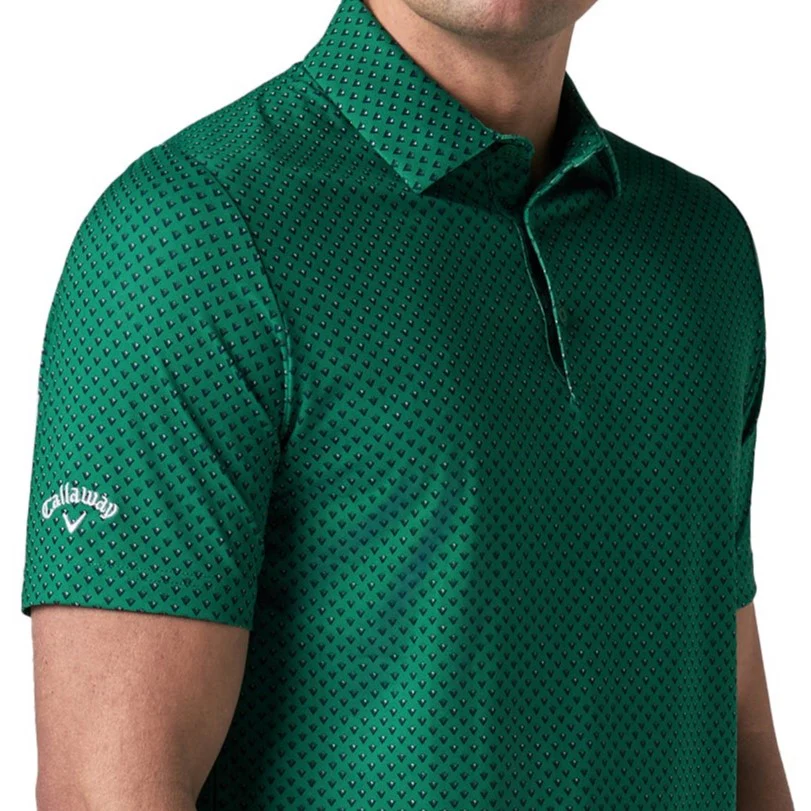 Callaway Trademark Print Polo Shirt Men's (Galapagos Green 326) - Image 3