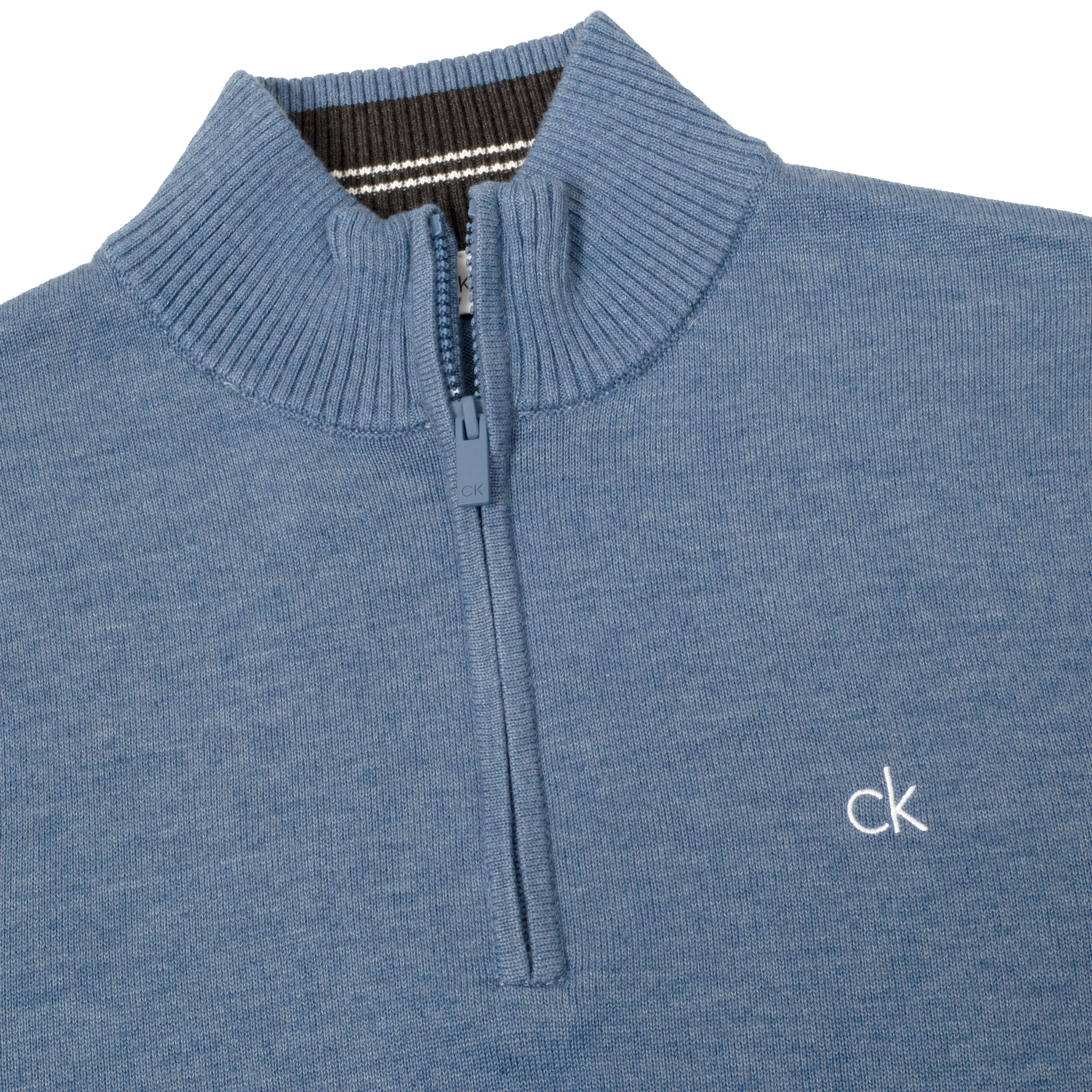 Calvin Klein Avenue Half Zip Sweater Men's (Denim) - Image 2