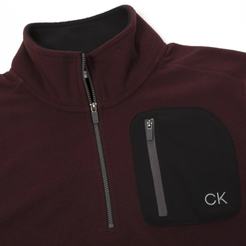 Calvin Klein Planet Fleece Half Zip Top Men's (Burgundy) - Image 3