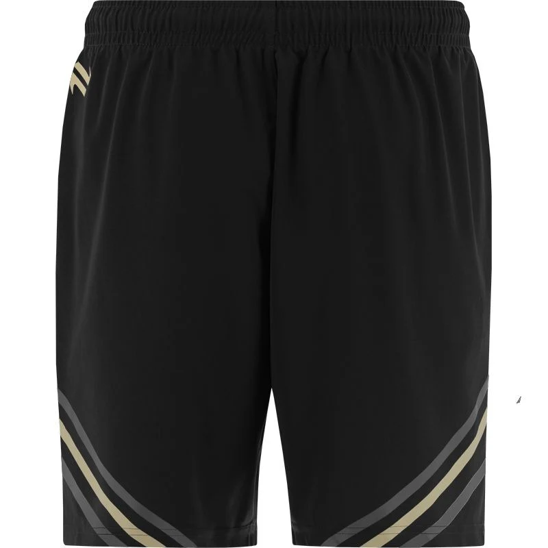 O'Neills Clare GAA Weston 049 Poly Shorts (Black Grey) - Image 2