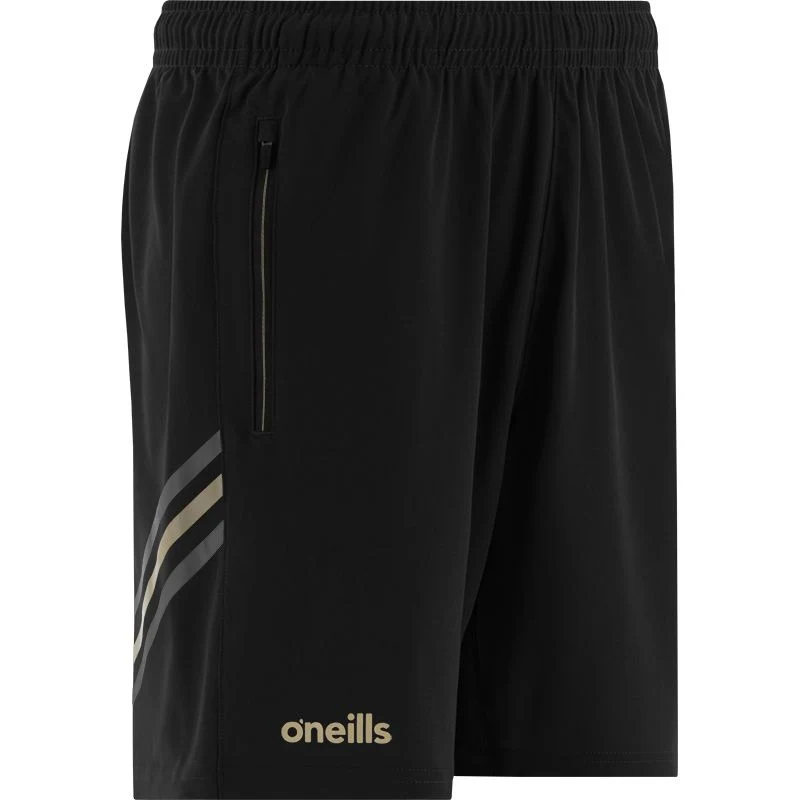 O'Neills Clare GAA Weston 049 Poly Shorts (Black Grey) - Image 3