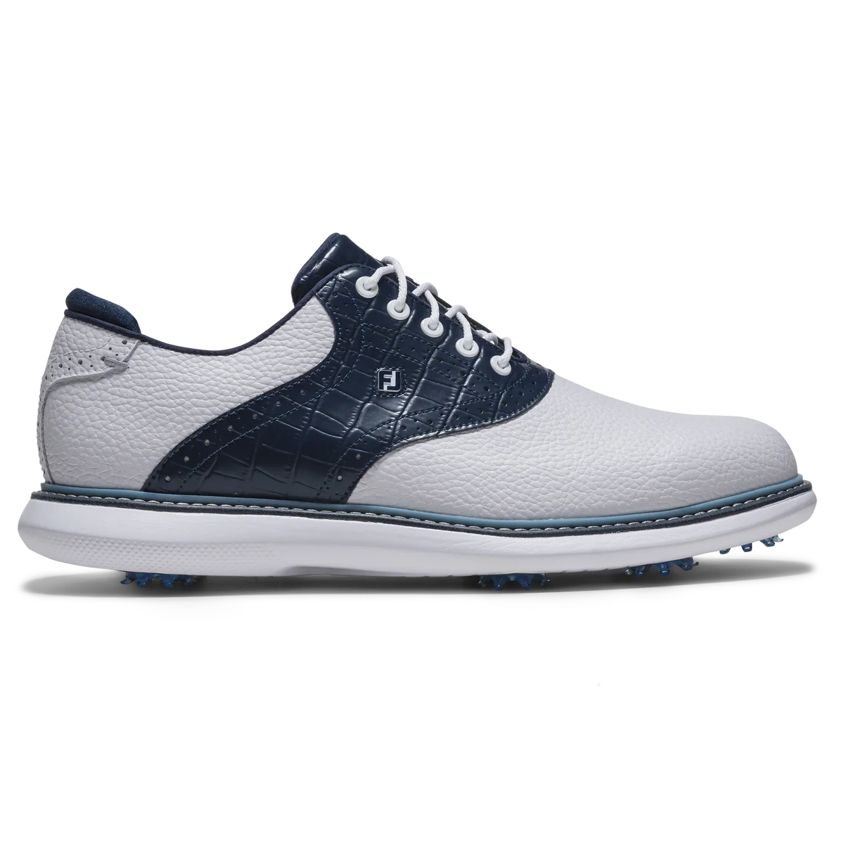 Footjoy Traditions Golf Shoes Men's Wide (White Navy Blue) - Image 3