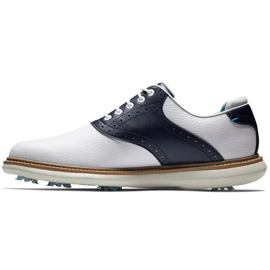 Footjoy Traditions Golf Shoe Men’s Wide (White Navy) - Image 3
