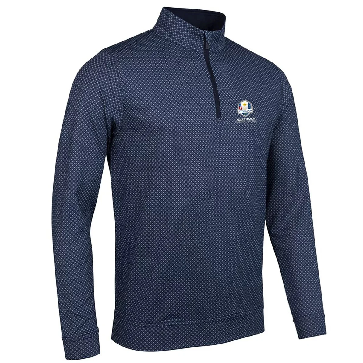 Glenmuir Ryder Cup Wick Half Zip Top Men's (Light Grey Navy Tees) - Image 3