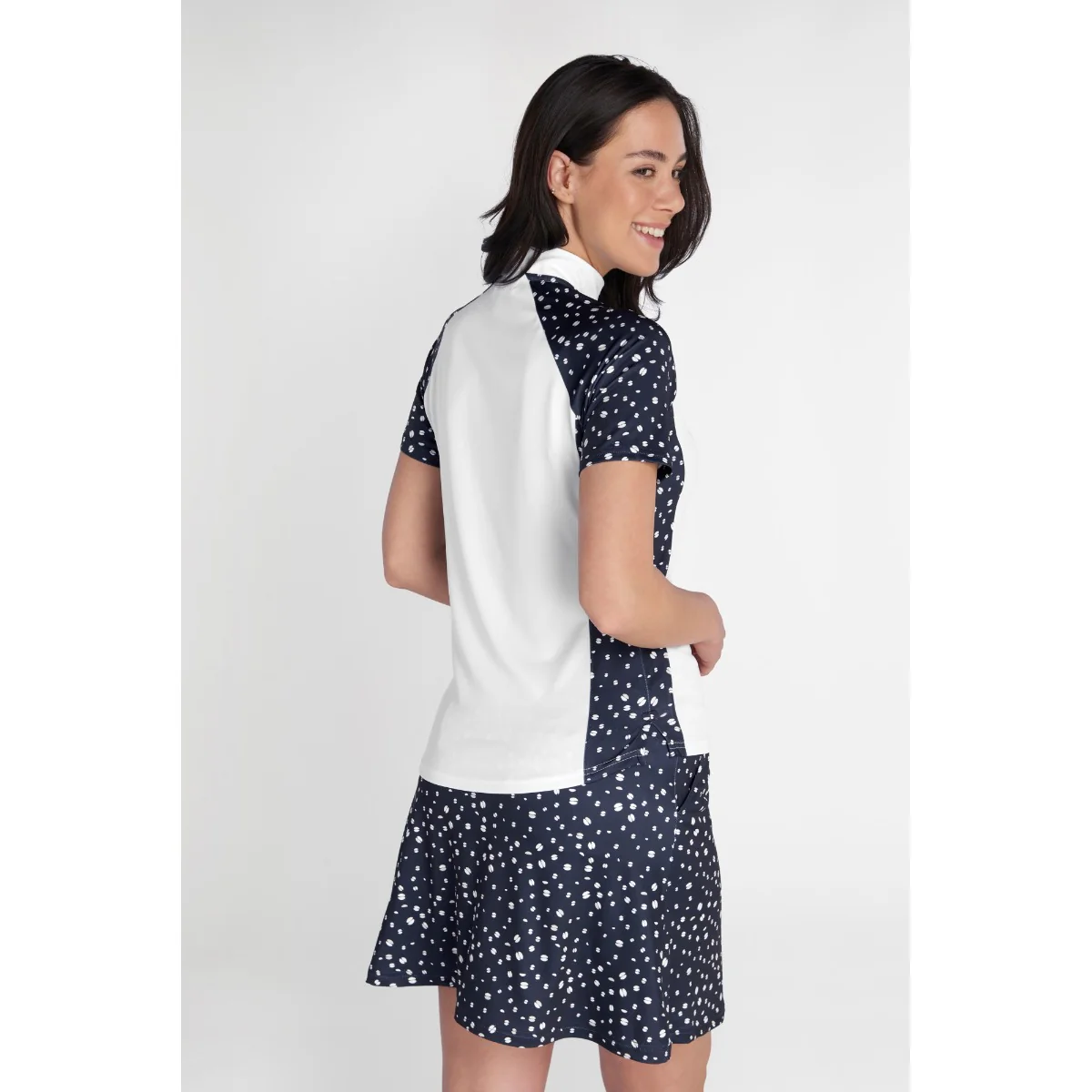 Green Lamb Katie Zip Neck Printed Polo Womens - Image 3