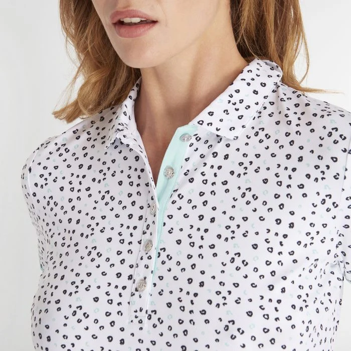 Green Lamb Naomi Print Polo Shirt Women's - Image 4