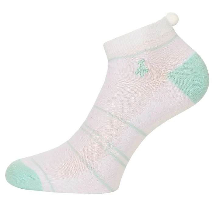 Green Lamb Striped Socks 3 Pack Women's (Aqua White Black) - Image 4