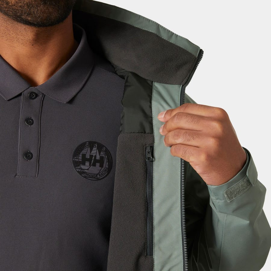 Helly Hansen Crew Midlayer Sailing Jacket 2.0 Men's (Grey Cactus 485) - Image 3