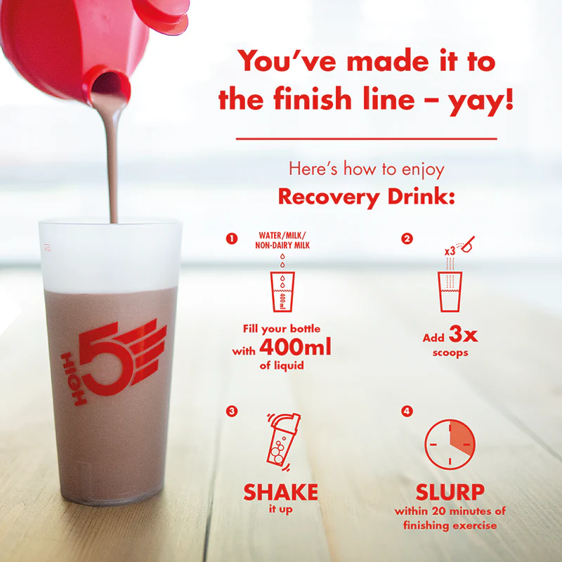 High 5 Recovery Drink Whey Protein 450g (Strawberry Milkshake) - Image 3