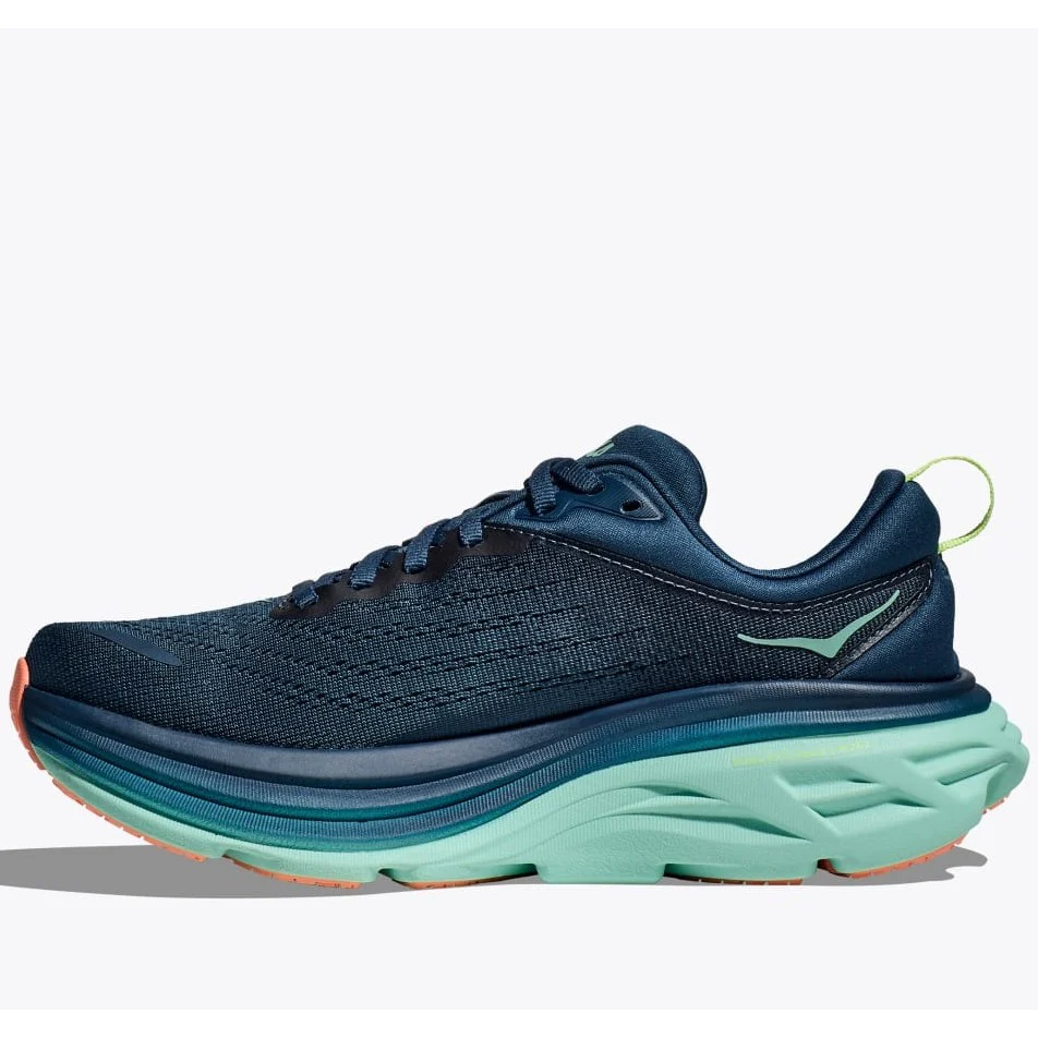 Hoka Bondi 8 Running Shoes Women's (Midnight Seafoam) - Image 3