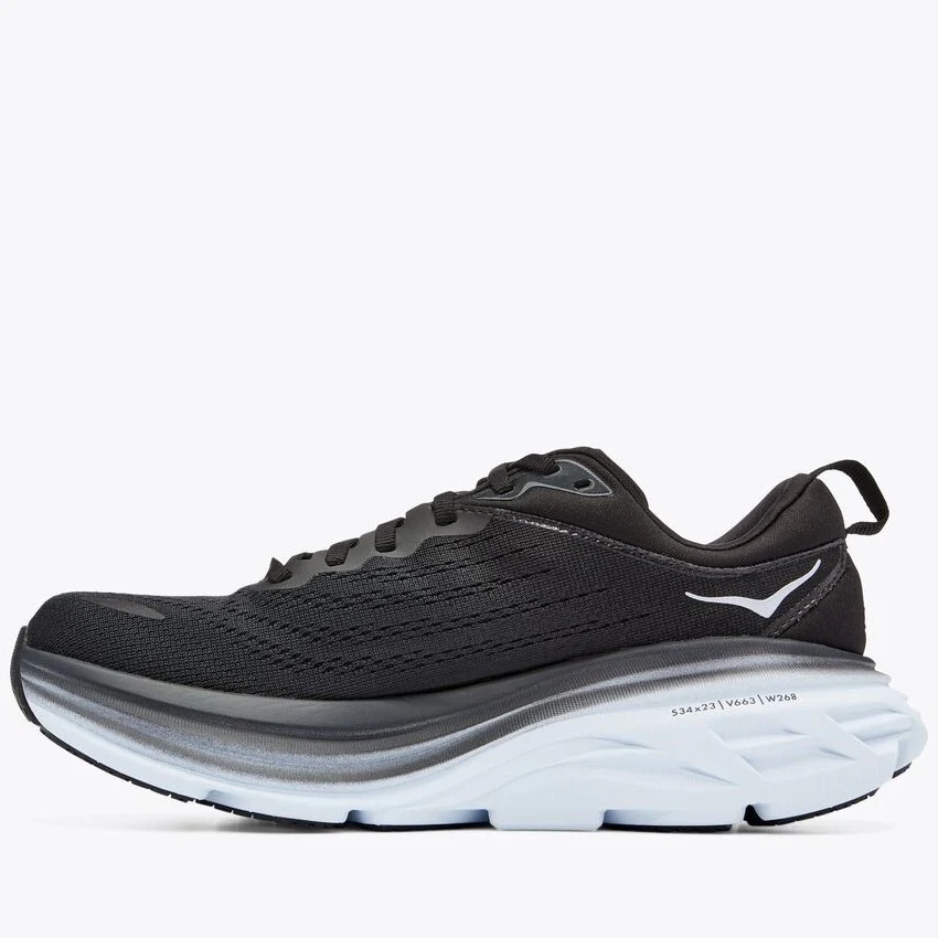 Hoka Bondi 8 Running Shoes Mens UK 14.5 (Black White) - Image 3