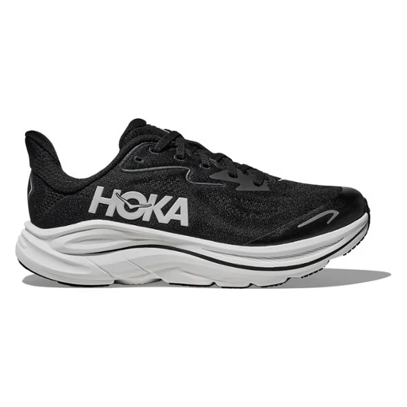 Hoka Clifton 10 Running Shoes Kid's (Black White)