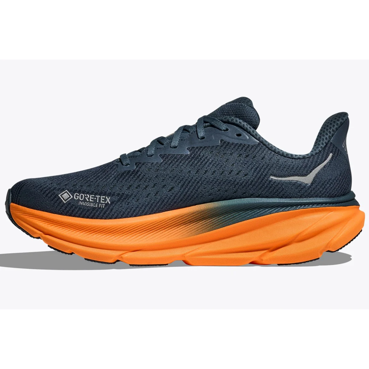 Hoka Clifton 9 Gore Tex Running Shoes Men's (Stormy Skies Orange) - Image 3