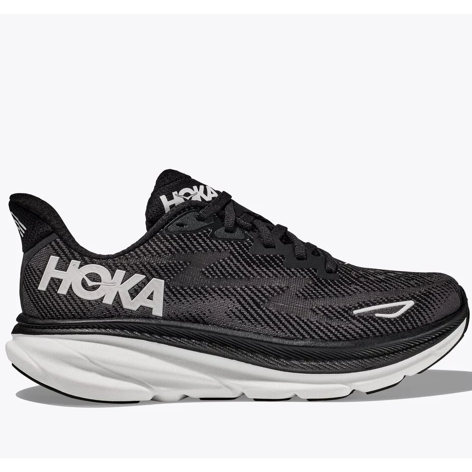 Hoka Clifton 9 Running Shoes Women's (Black White)