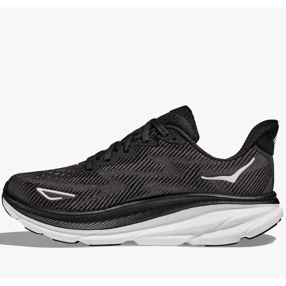 Hoka Clifton 9 Running Shoes Women's (Black White) - Image 3