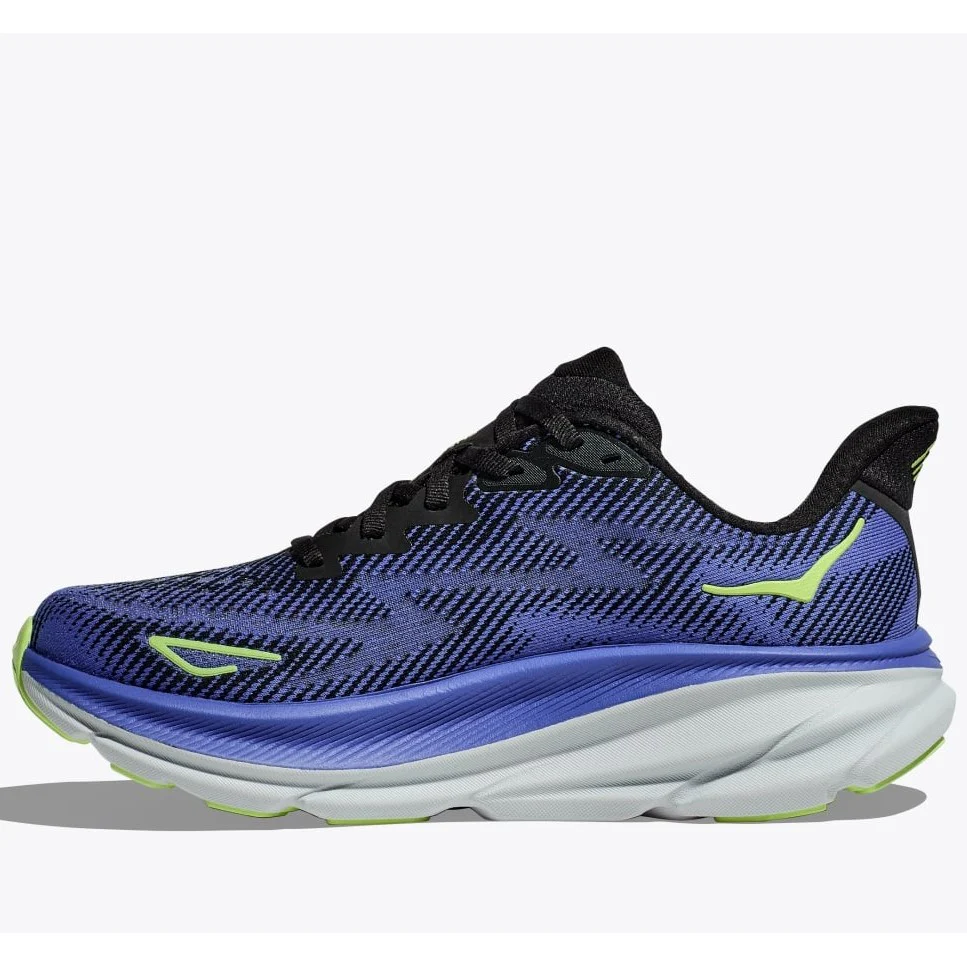 Hoka Clifton 9 Running Shoes Women's (Black Stellar Blue) - Image 3