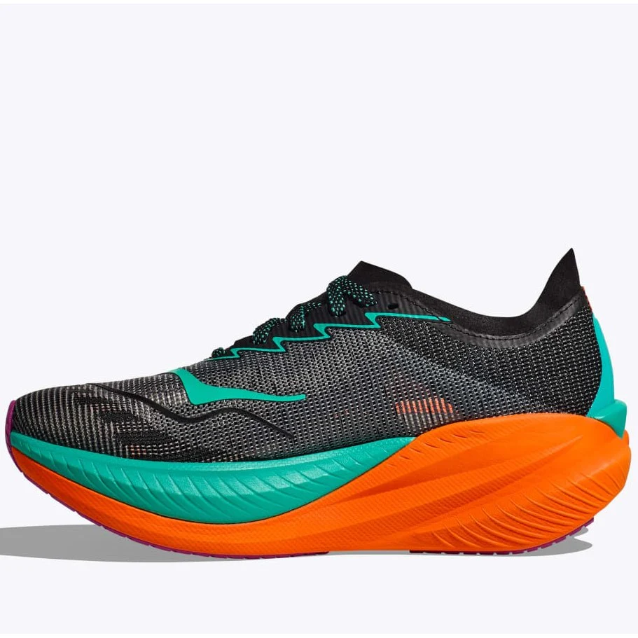 Hoka Mach X 2 Running Shoes Men's (Black Electric Orange) - Image 3