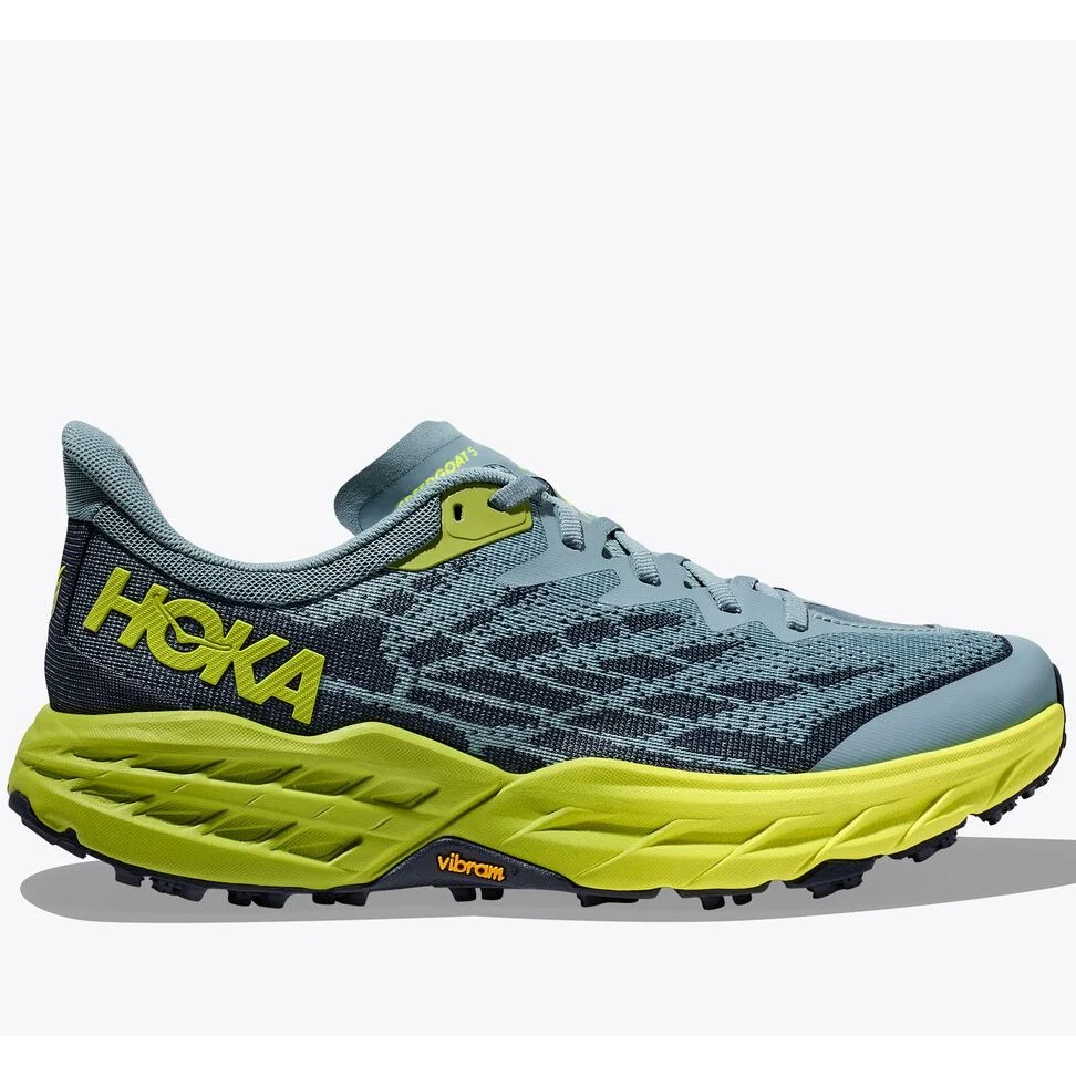 Hoka Speedgoat 5 Trail Shoes Men's (Stone Blue Dark Citron)