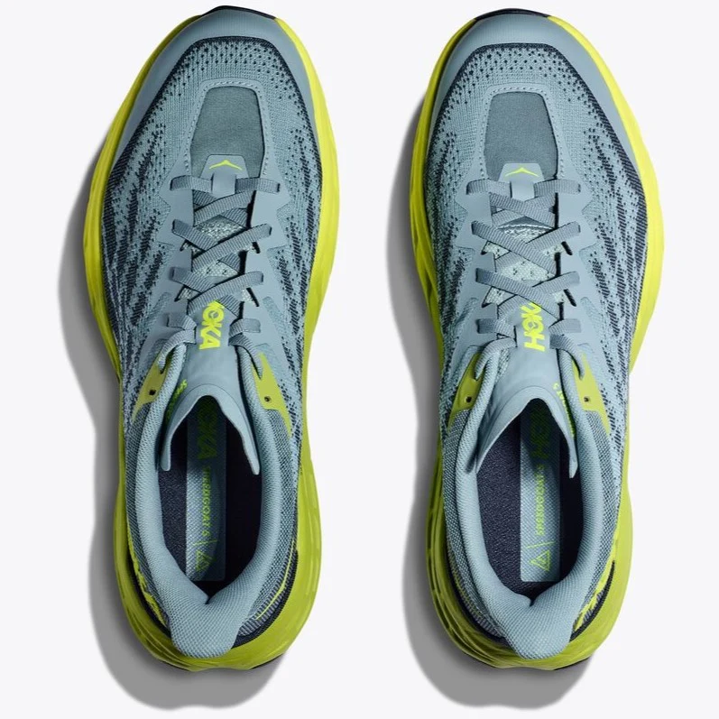 Hoka Speedgoat 5 Trail Shoes Men's (Stone Blue Dark Citron) - Image 3