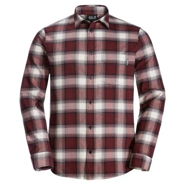 Jack Wolfskin Wanderweg Shirt Men's (Cordovan Red Checks)