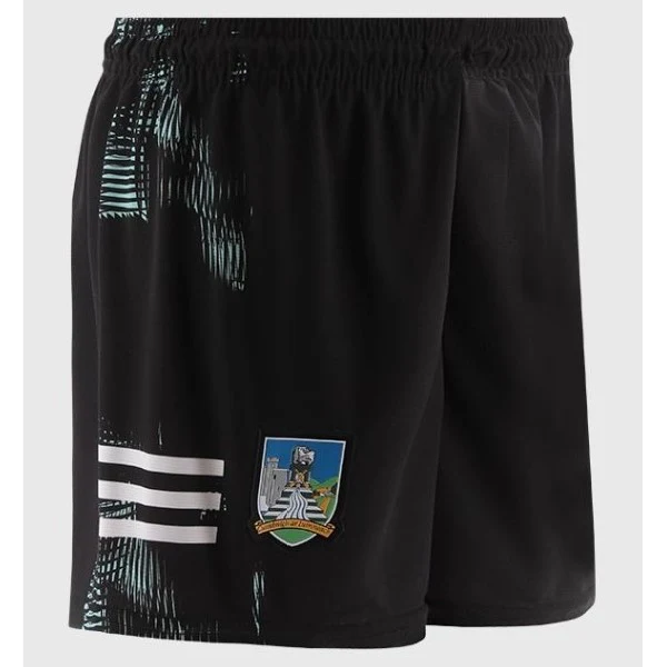 O'Neills Limerick GAA Away Shorts Men's (Black White Mint) - Image 2