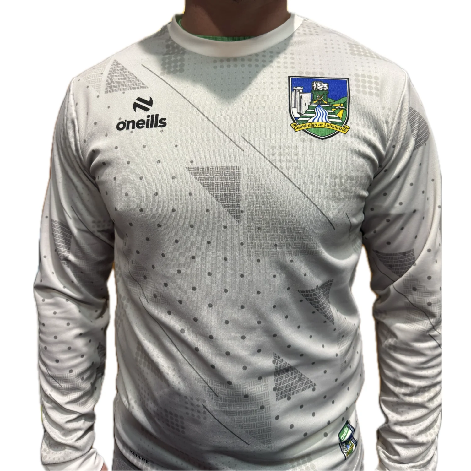 O'Neills Limerick GAA Force Long Sleeve Training Jersey Kid's (Grey) - Image 3