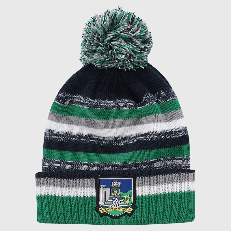 O'Neills Limerick GAA Hydra Bobble Hat Unisex (Marine Green White)