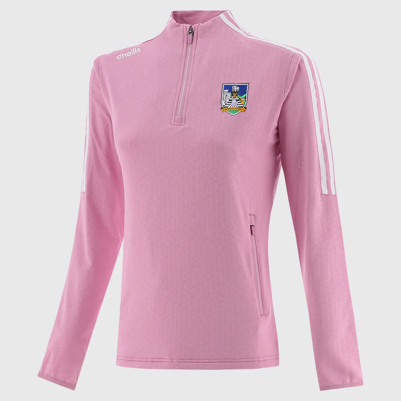 O'Neills Limerick GAA Hydra 184 Half Zip Top Women's (Pink White)