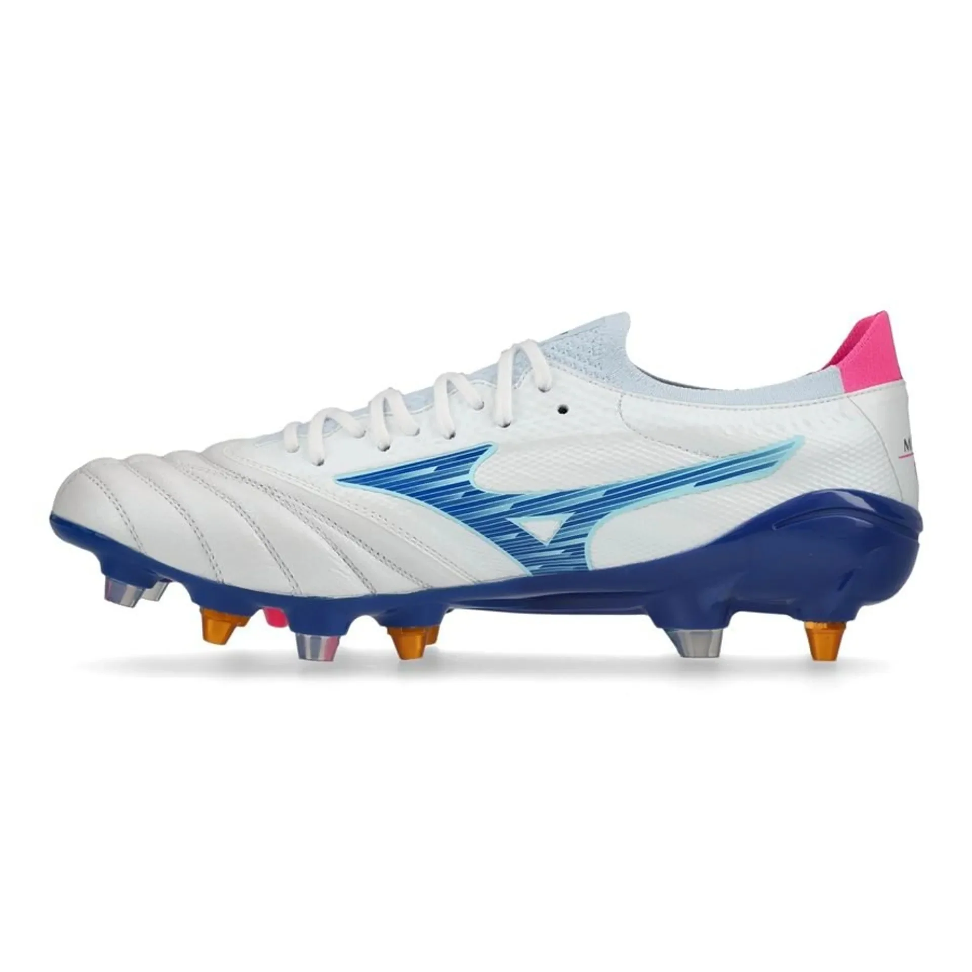 Mizuno Morelia Neo IV Beta Elite Mix Rugby Boots Men's (White Blue) - Image 2