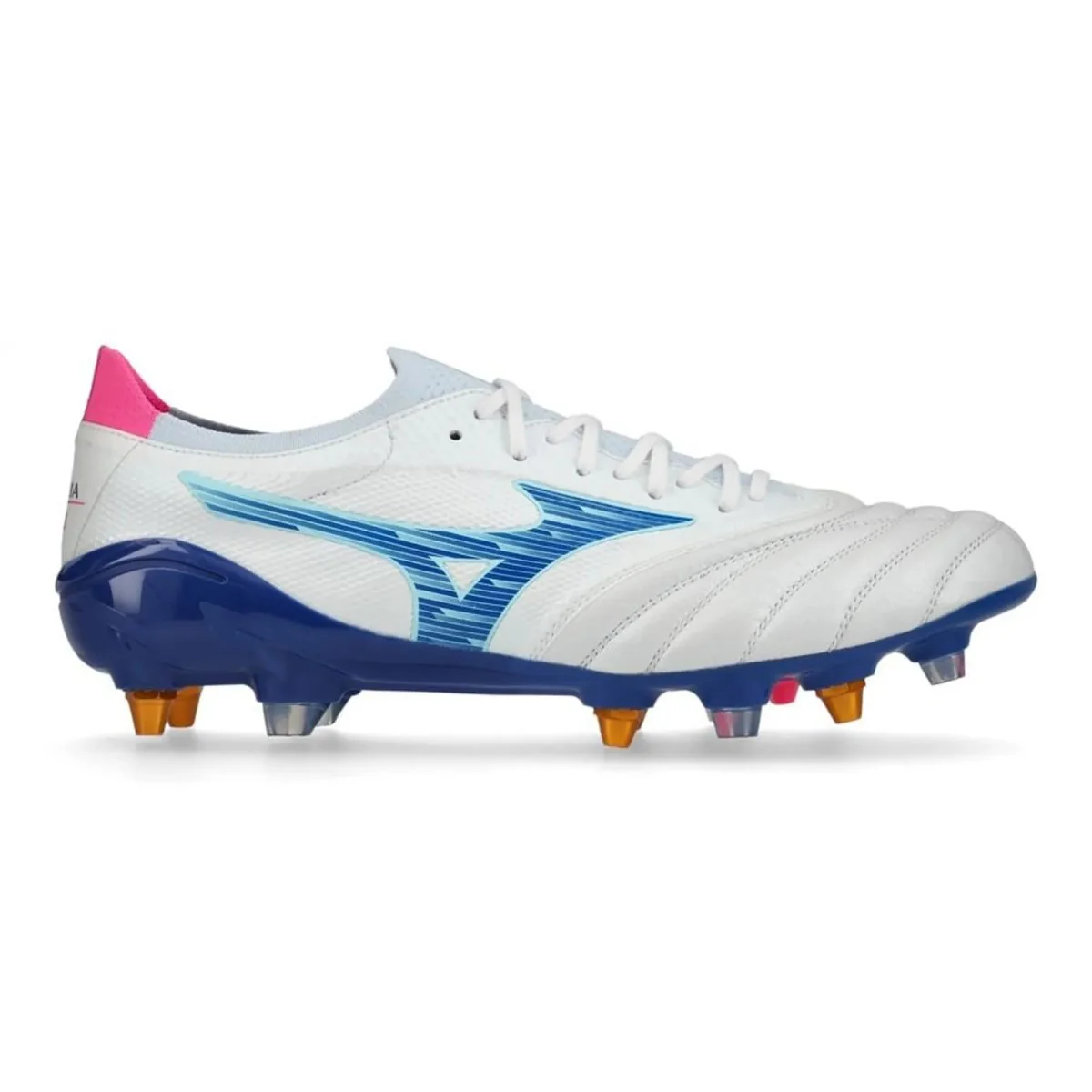 Mizuno Morelia Neo IV Beta Elite Mix Rugby Boots Men's (White Blue) - Image 3