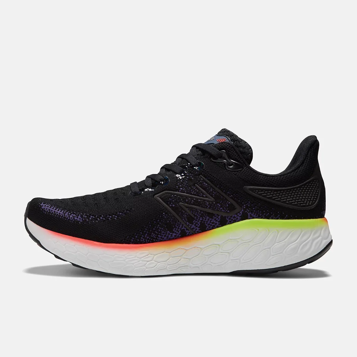 New Balance 1080 V12 Running Shoes Men's (Black Pixel Green Purple) - Image 3