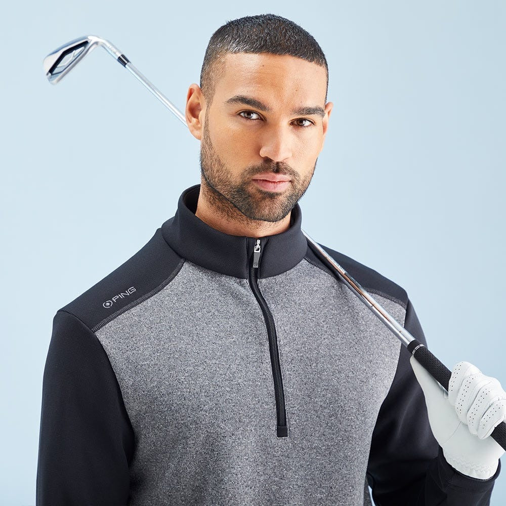 Ping Ramsey Half Zip Top Men's (Black Marl BM34) - Image 2