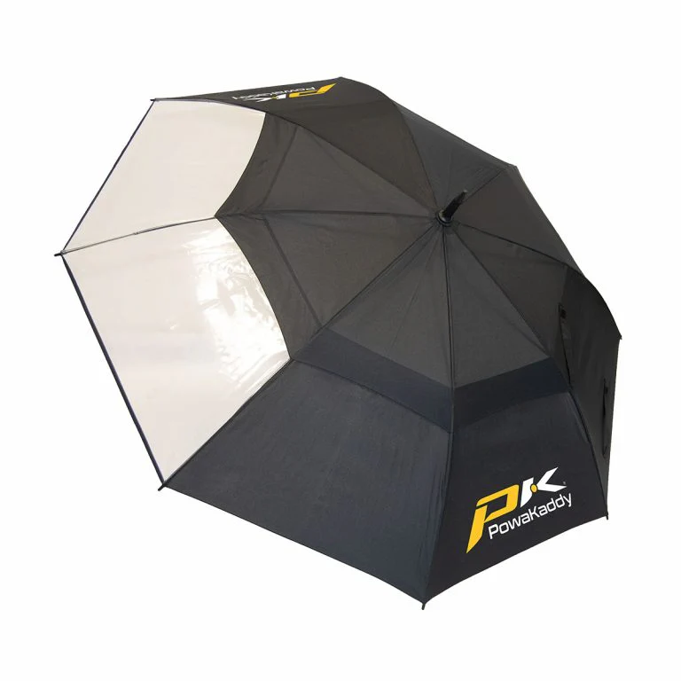 Powkaddy Automatic Clearview Double Canopy Umbrella (Black)