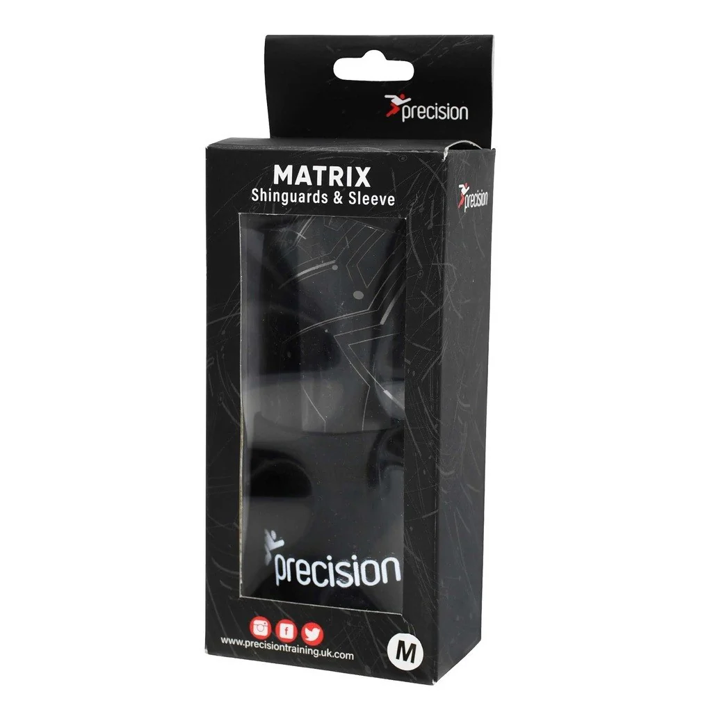 Precision Training Pro Matrix Shinguards and Sleeve (Black Chrome) - Image 2